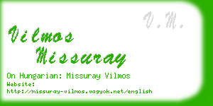 vilmos missuray business card